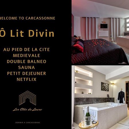 Les Gites De Laure - O Lit Divin, Instant De Volupte, Balneo Sauna, Climatisation, Netflix, 160M De La Cite Medievale Carcassone Kültér fotó