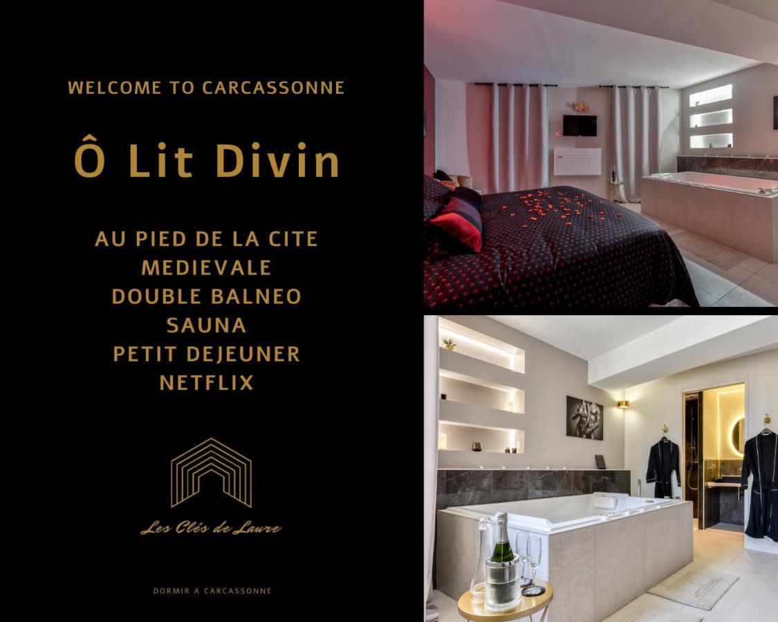 Les Gites De Laure - O Lit Divin, Instant De Volupte, Balneo Sauna, Climatisation, Netflix, 160M De La Cite Medievale Carcassone Kültér fotó
